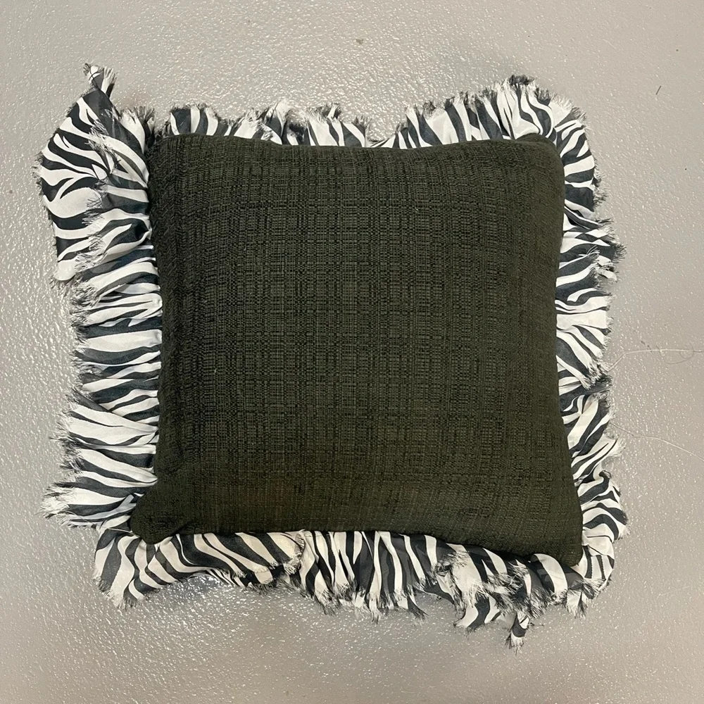 Zebra Ruffled Pillow - Picture 1 of 1